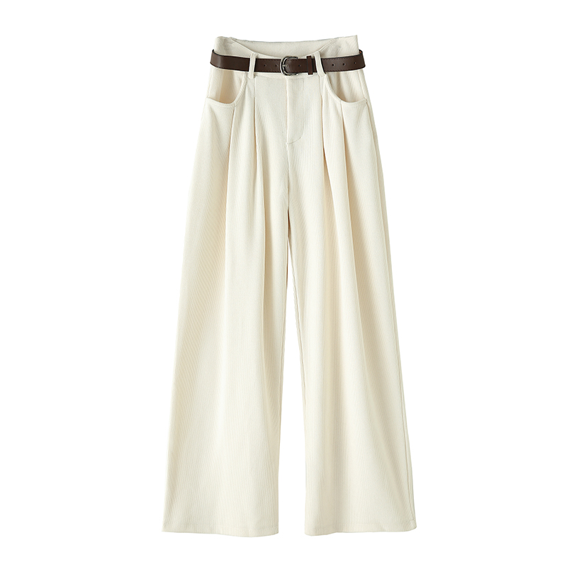 High waist drape wide leg pants straight pants for women