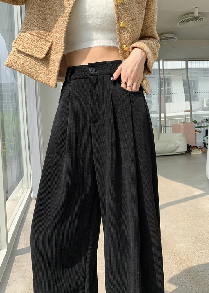 High waist drape wide leg pants straight pants for women