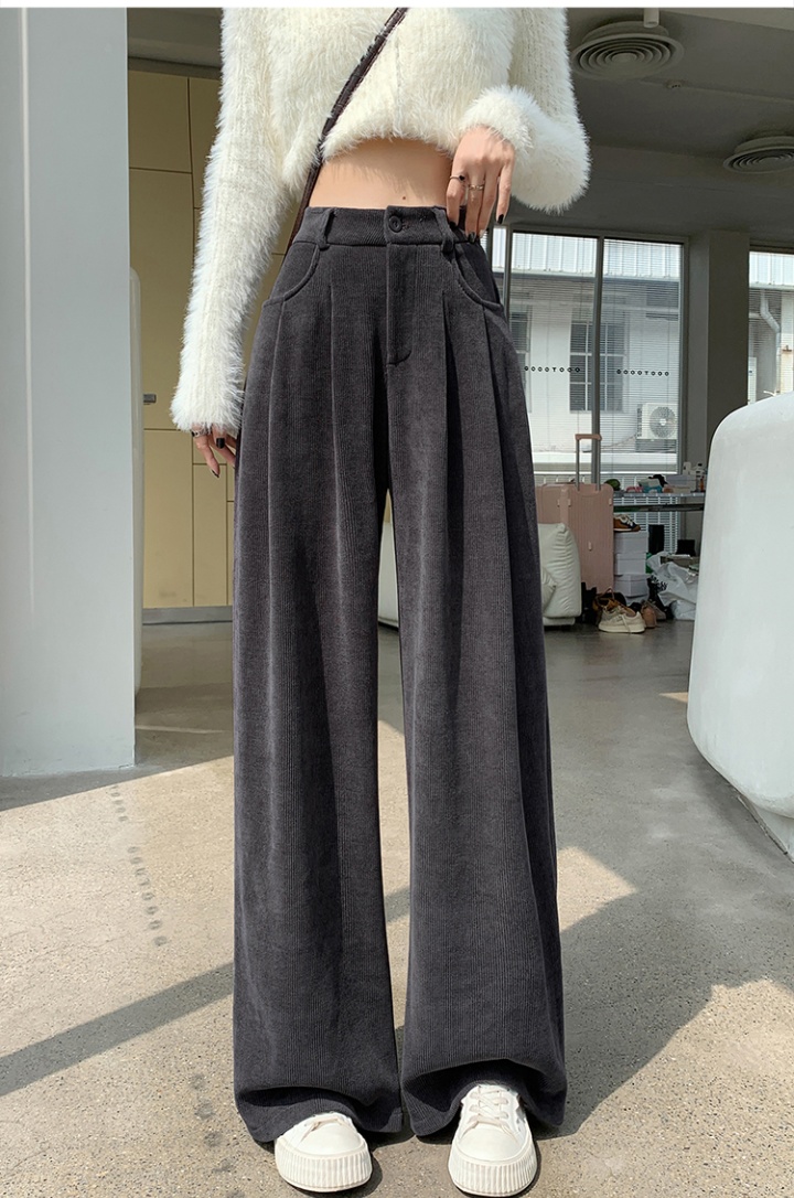 High waist drape wide leg pants straight pants for women