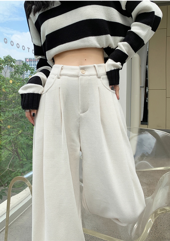 High waist drape wide leg pants straight pants for women