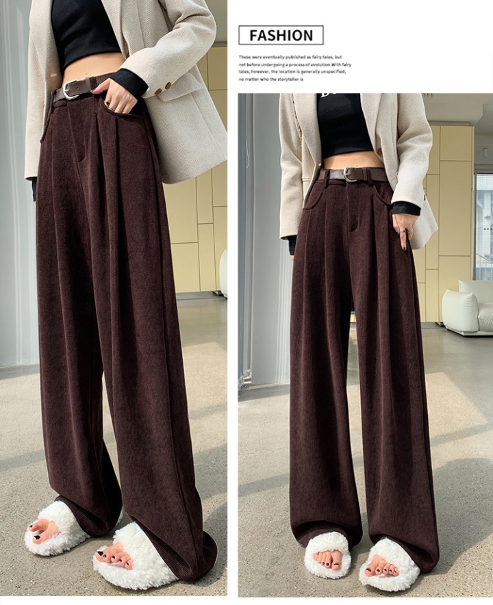 High waist drape wide leg pants straight pants for women