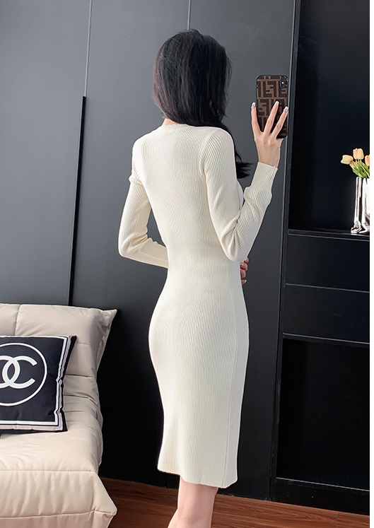 Temperament knitted France style package hip dress for women