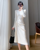 Niche temperament long dress knitted dress for women