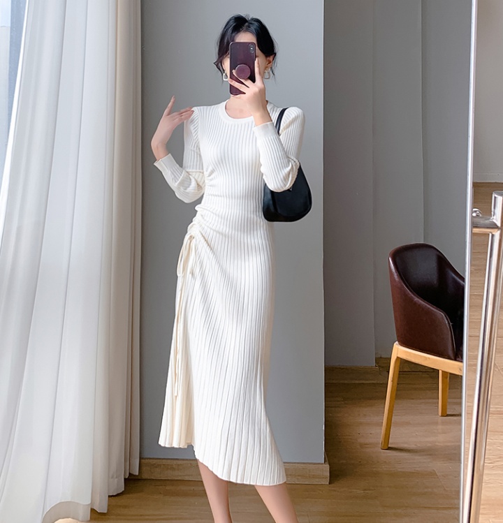 Niche temperament long dress knitted dress for women