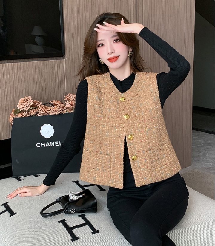 Korean style short tops fashion and elegant waistcoat