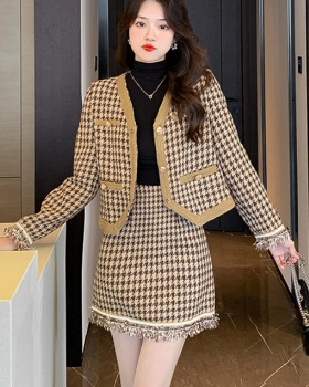 Autumn coat fashion and elegant short skirt 2pcs set