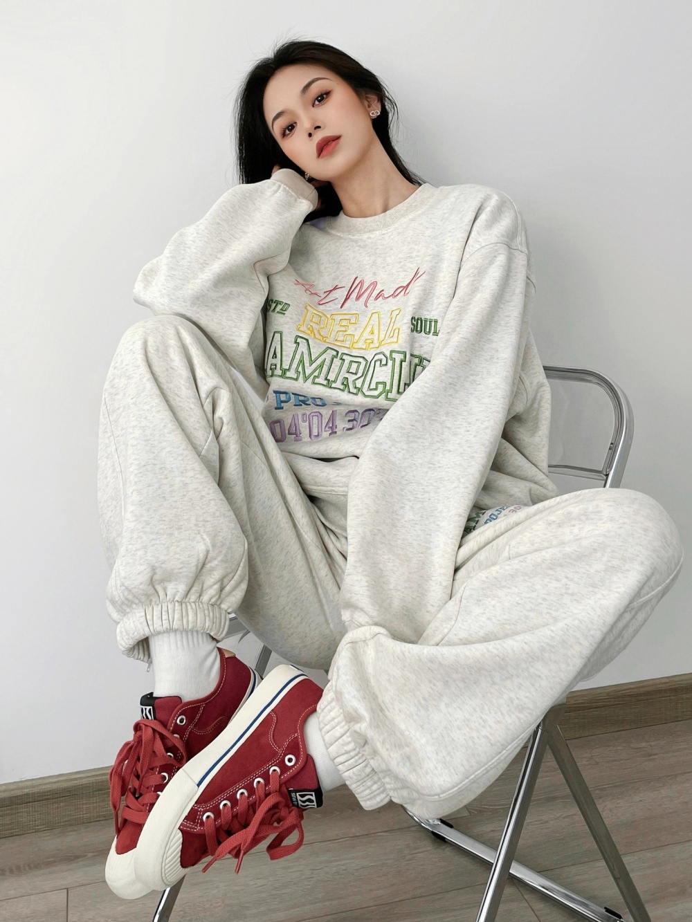 Autumn fashionable fashion hoodie run Casual sportswear 2pcs set