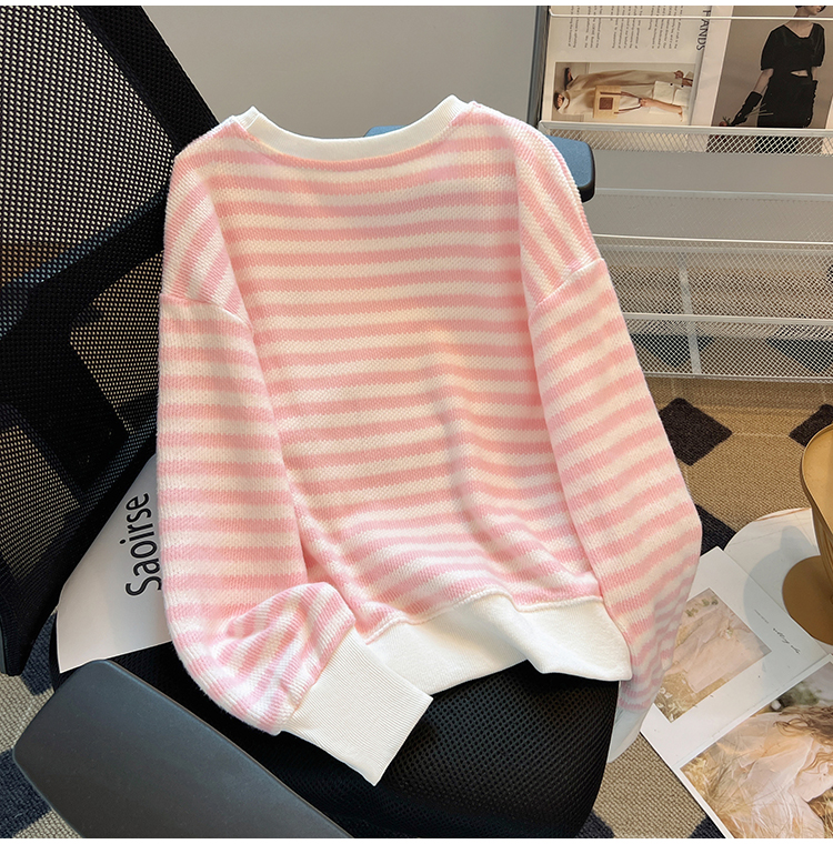 Stripe Casual tops Japanese style sports coat for women