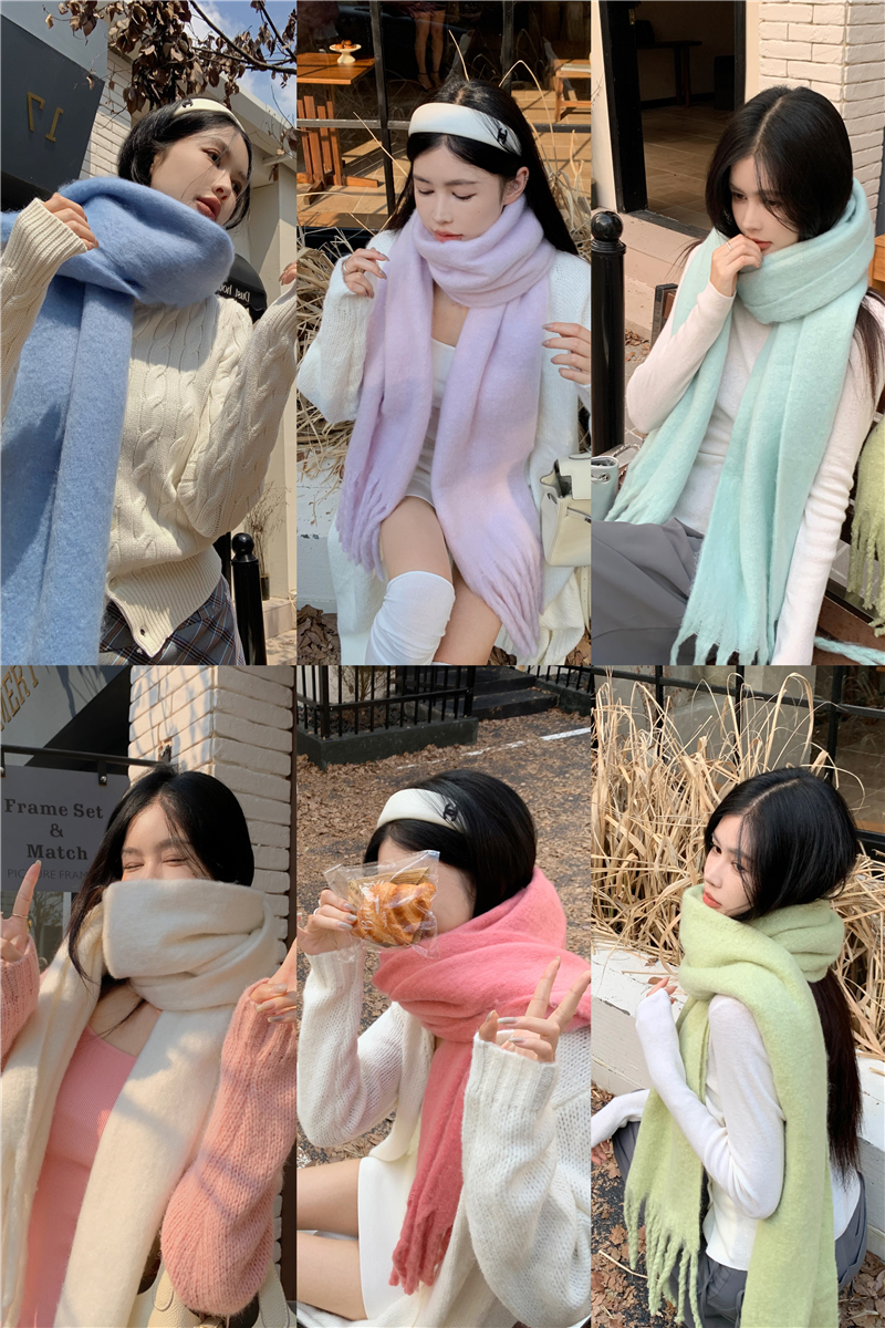 Thick mohair thick pure shawl thermal scarf winter scarves