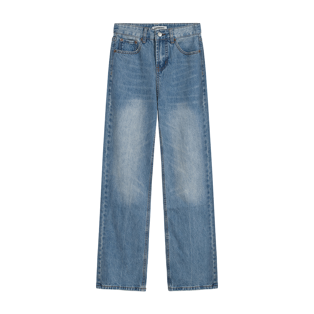Mopping autumn washed long pants show high straight pants jeans