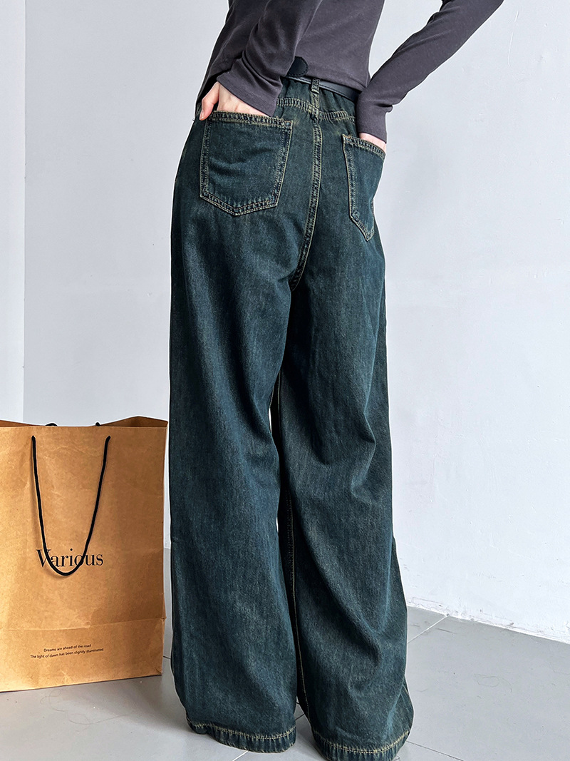 Retro mopping long pants wide leg Casual jeans for women