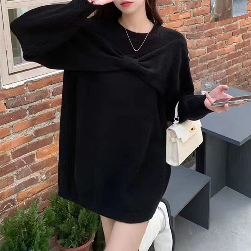Casual sexy knitted autumn and winter sweater dress