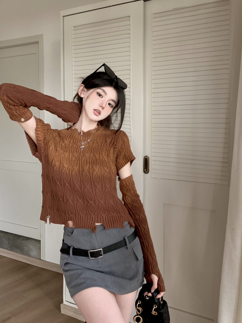 Gradient tassels knitted unique tops