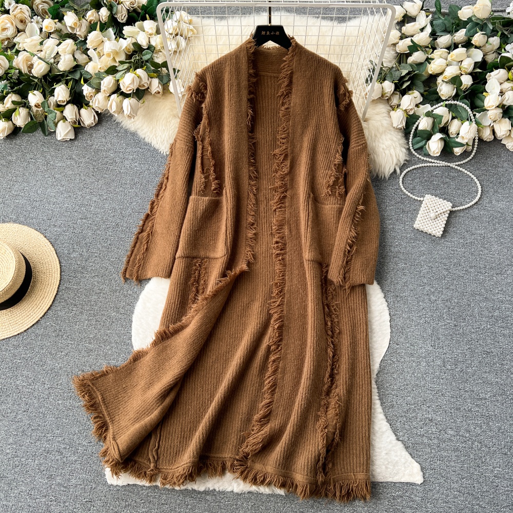 Autumn and winter long shawl lazy sweater for women