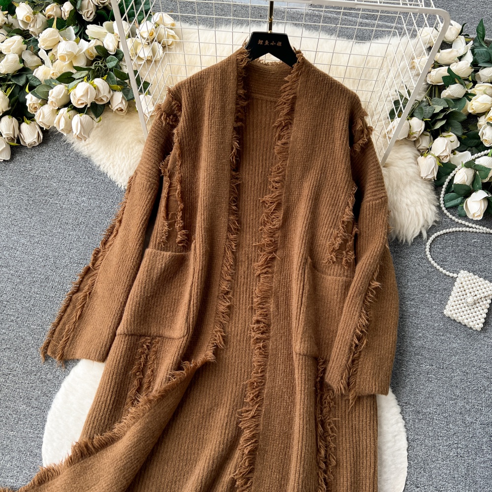 Autumn and winter long shawl lazy sweater for women