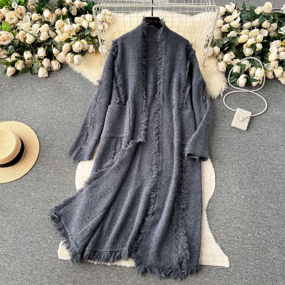 Autumn and winter long shawl lazy sweater for women