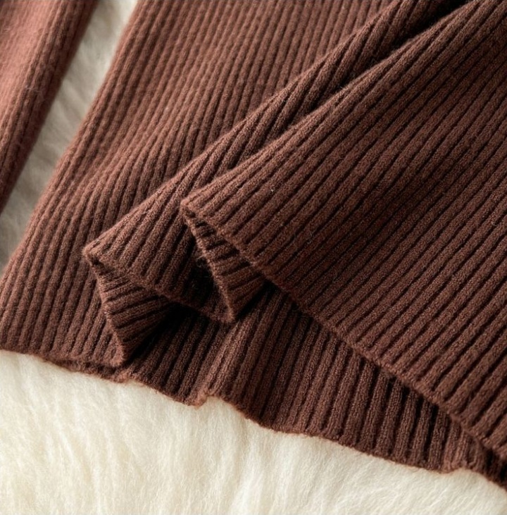 Slim sweater long sleeve coat 2pcs set for women