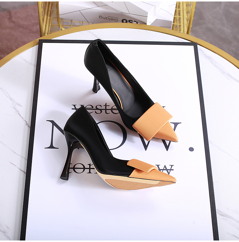 Low mixed colors banquet shoes fashion pointed stilettos