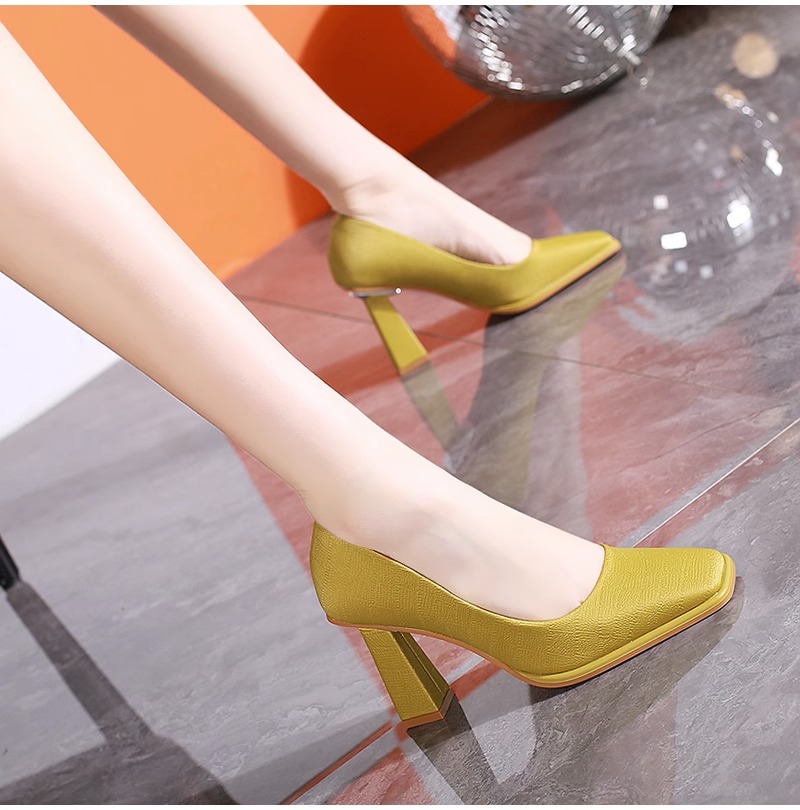 Thick autumn shoes simple light high-heeled shoes for women