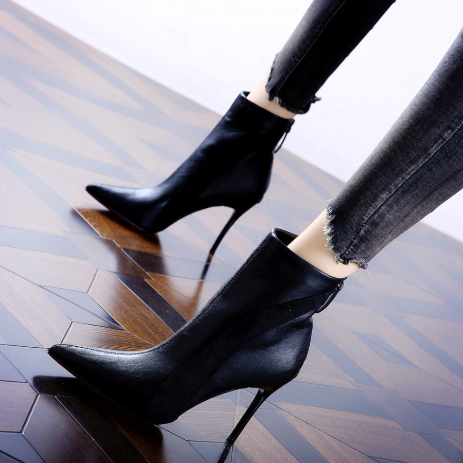 Pointed short boots winter high-heeled shoes for women