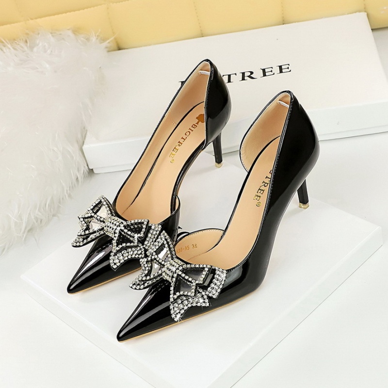 High-heeled banquet high-heeled shoes bow low shoes
