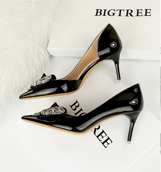 Fine-root high-heeled pointed banquet shoes for women