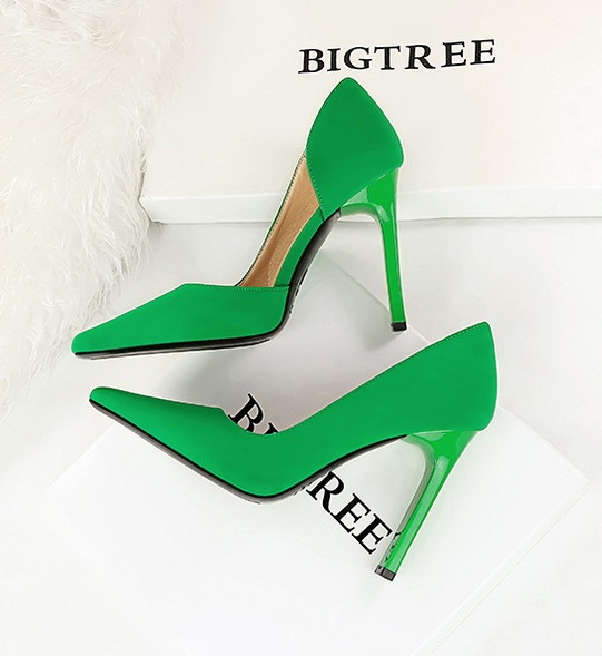 Square head high-heeled shoes thick high-heeled shoes