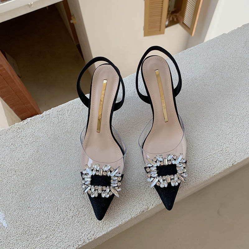 High-heeled sandals rhinestone buckle shoes for women