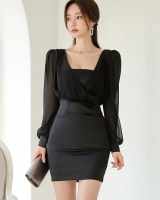 Korean style package hip short temperament sexy dress