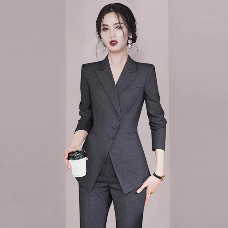 Overalls gray business suit autumn coat for women