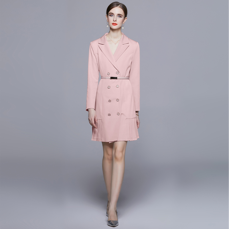 With belt dress autumn and winter business suit