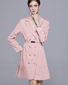 With belt dress autumn and winter business suit