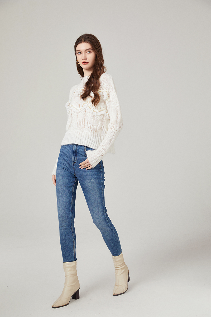 Show young sweet mohair sweater beading maiden tops