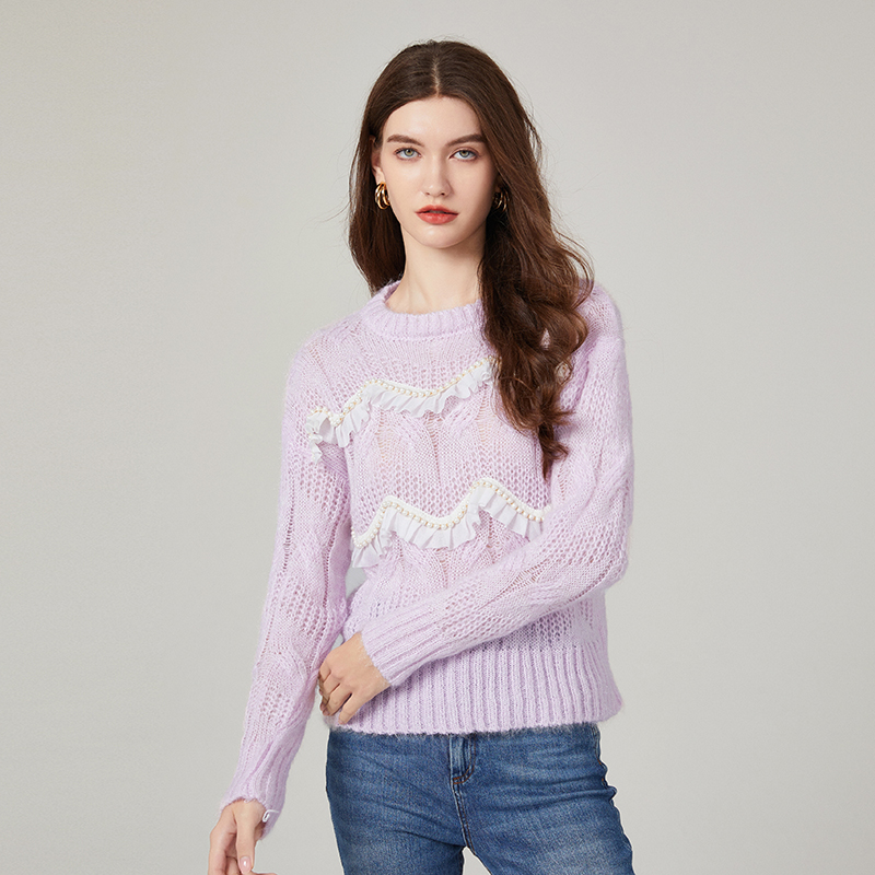 Show young sweet mohair sweater beading maiden tops