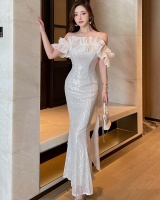 Niche bride host light luxury evening dress