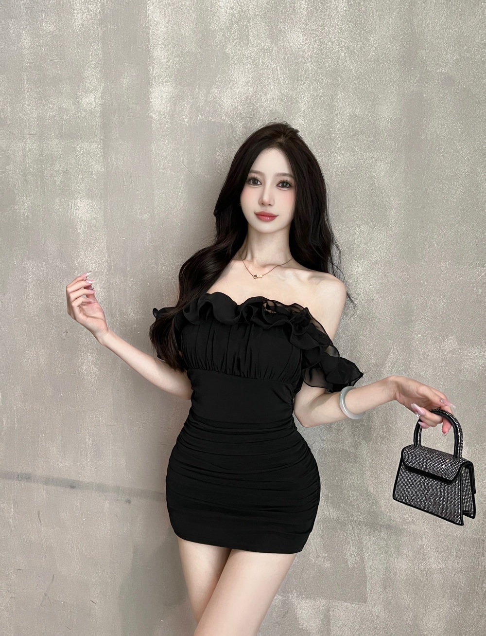 Package hip retro romantic strapless sling tight dress