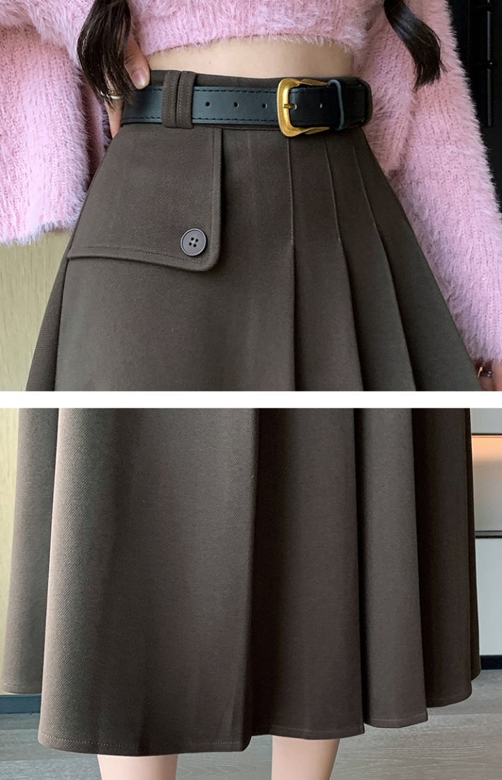 A-line winter slim short skirt pleated long skirt