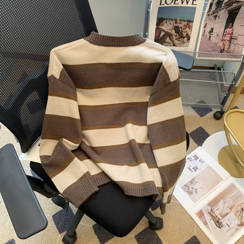 Stripe Western style Casual mixed colors slim sweater