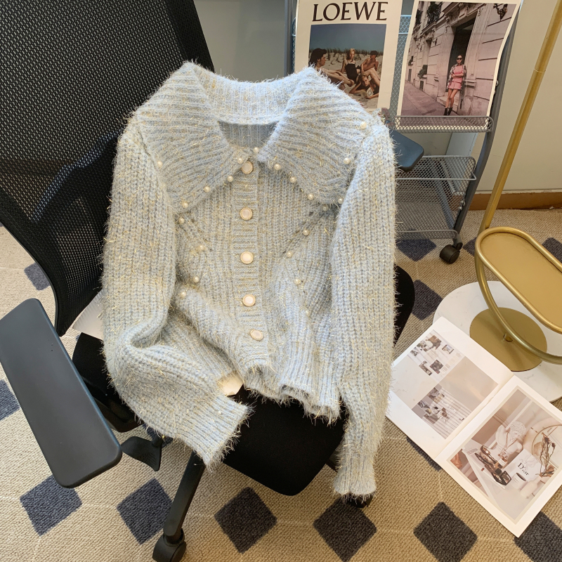 Fashion and elegant beading cardigan unique sweater for women