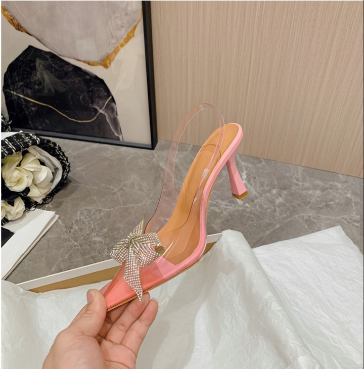 Crystal summer sandals pointed high-heeled shoes