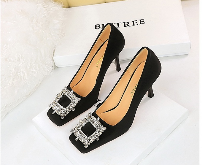 Rhinestone buckle shoes high-heeled high-heeled shoes for women