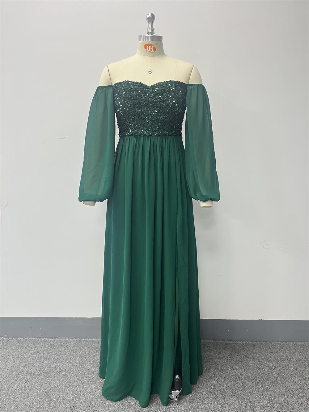 Frenum high split wear dress elegant chiffon formal dress