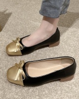Korean style square head flattie low peas shoes for women