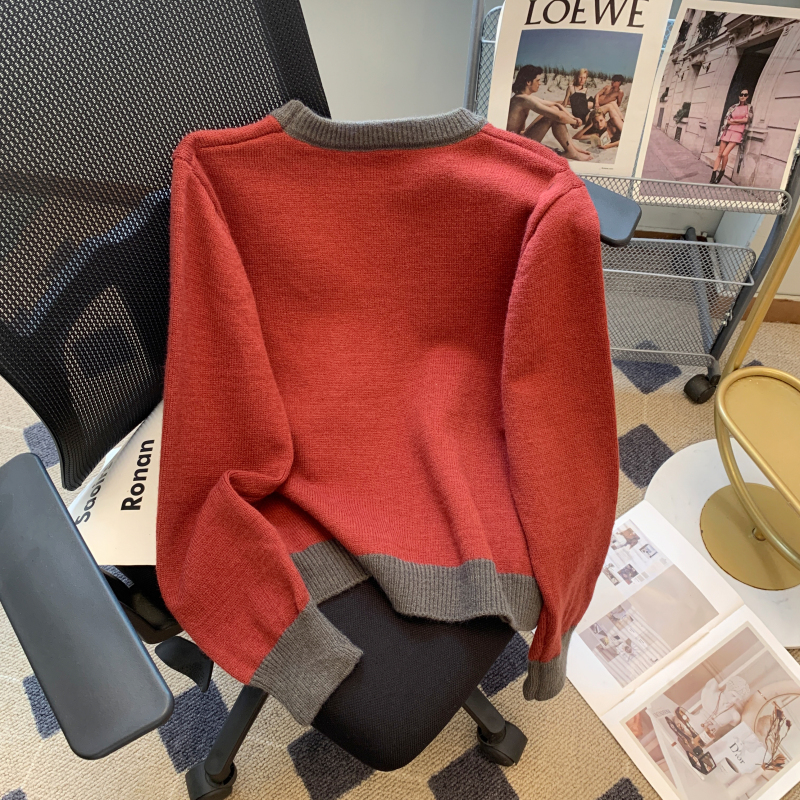 All-match wool pony pullover sweater for women