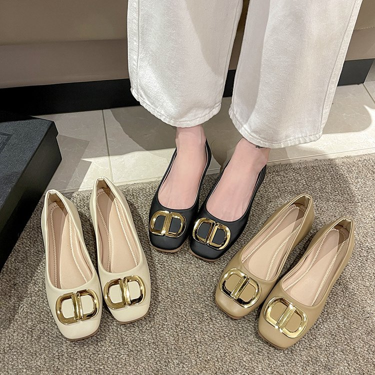 Square head peas shoes Korean style shoes for women