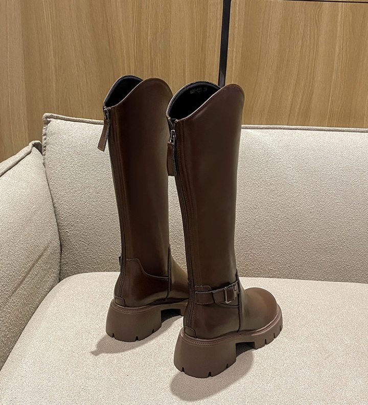 Long tube thick crust boots Casual women's boots