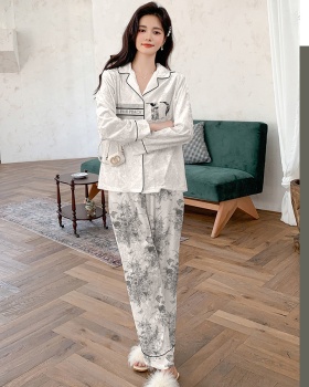 Long sleeve long pants homewear pajamas a set for women
