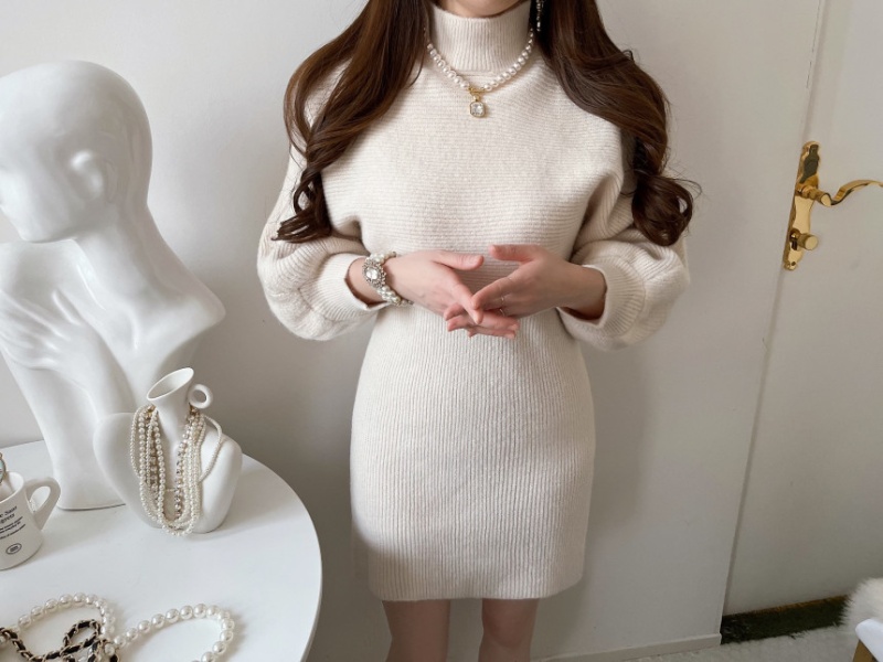 Pure Korean style dress lantern sleeve vest