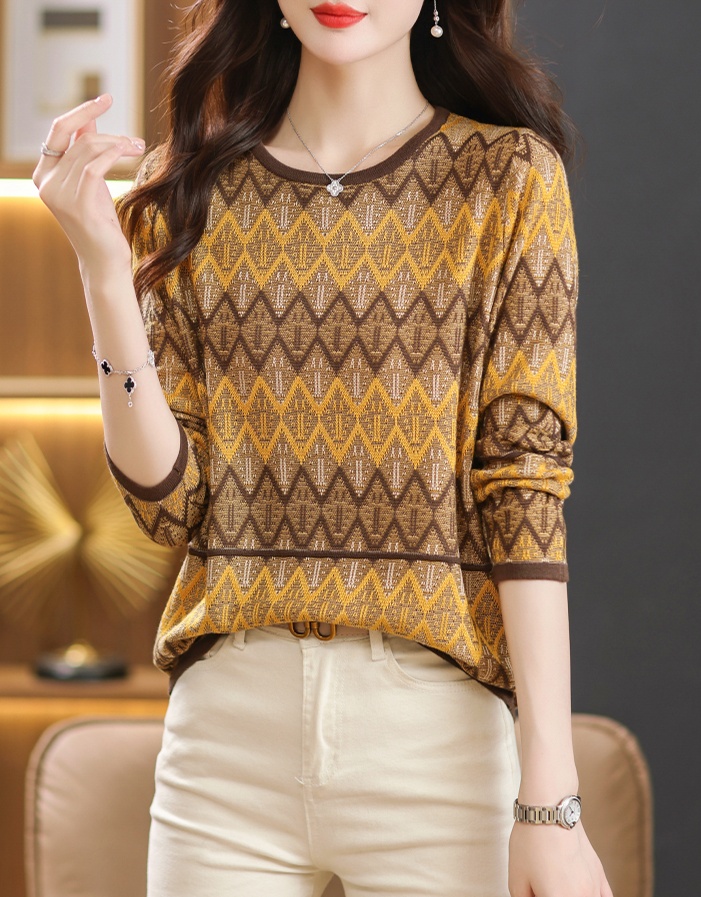 Round neck tops knitted bottoming shirt