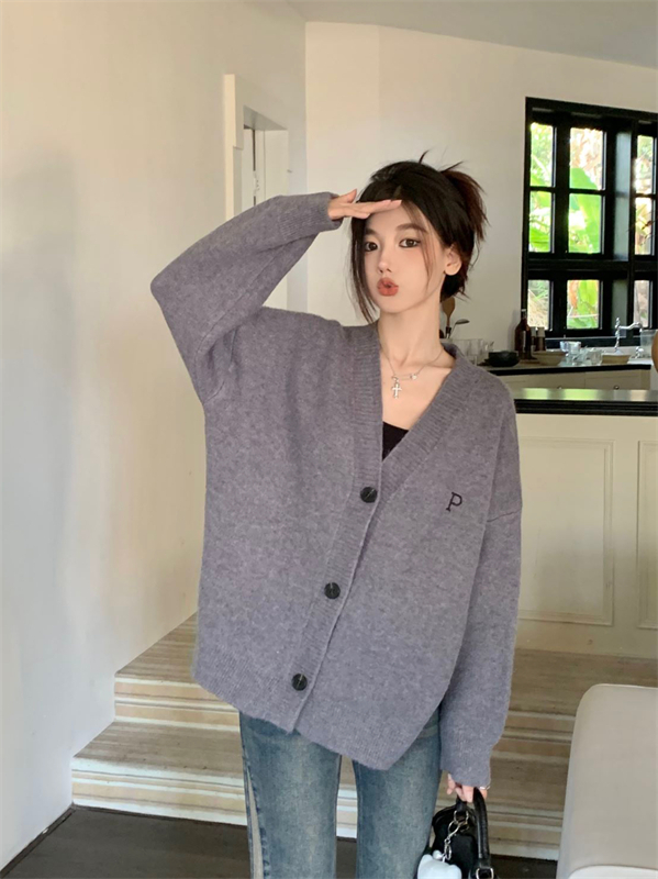 Thick knitted loose coat autumn and winter slim sweater